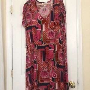 Bold Pink Graphic Print Dress